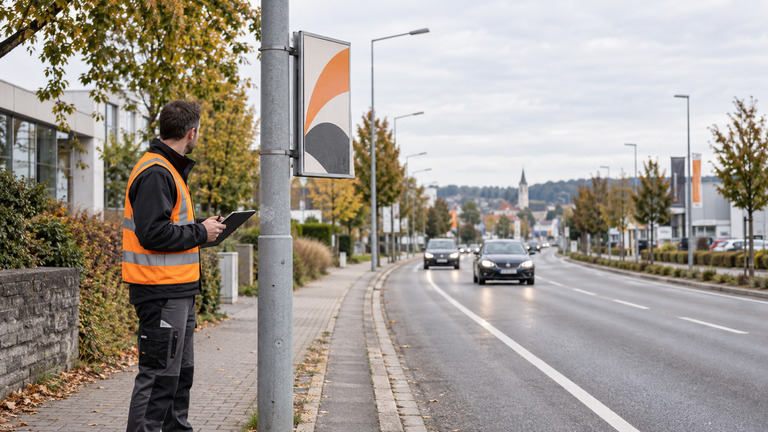 Maswerbeschilder.de hebt die Standortprüfung als ersten Schritt wirksamer Mastwerbung hervor